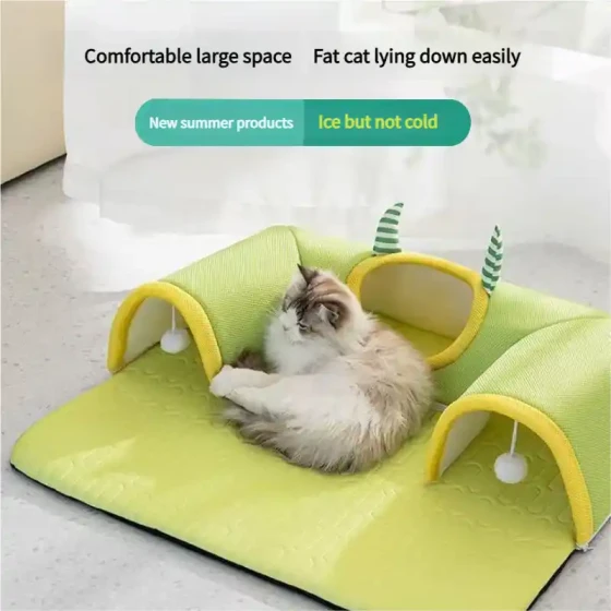 Latex Cat Bed with Tunnel & Sofa Design