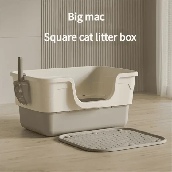 Giant Cat Litter Box, Extra-Large Anti-Splash Semi-Enclosed High-Sided Open Cat Toilet, Large Capacity Pet Supplies