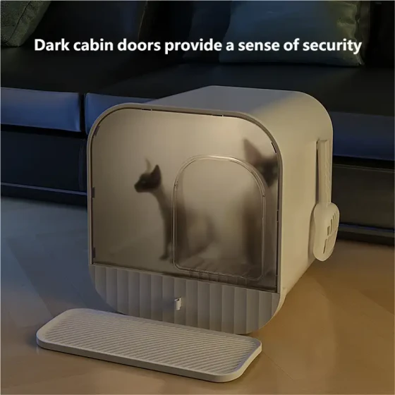Fully Enclosed Drawer-Style Cat Litter Box: Anti-Scatter Pan