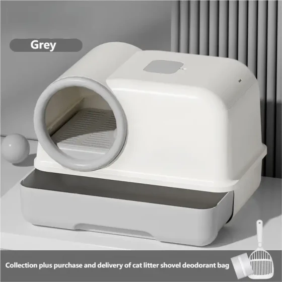 Cat Litter Box: Fully Enclosed Anti-Tracking Hallway Design
