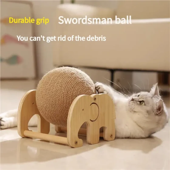 Interactive Sisal Ball for Scratching & Chewing