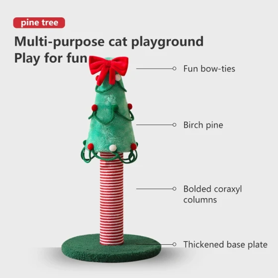 Christmas Tree Cat Scratcher: Compact Sisal Climbing Post