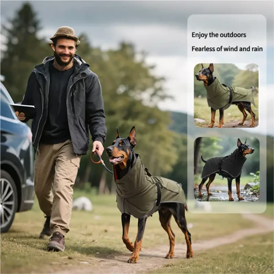 Waterproof Outdoor Dog Jacket: All-Weather Windbreaker for Large Dogs