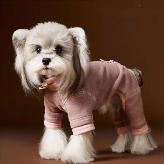 Silk & Wool Dog Jumpsuit for Poodles, Schnauzers & Bichon Frise