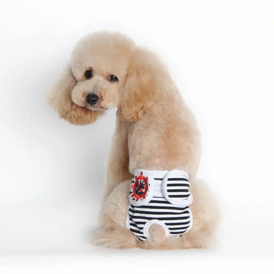 Striped Washable Dog Diapers: Stylish Sanitary Underwear for Female Dogs