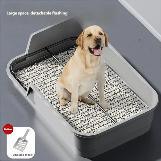 Dog Potty: Anti-Splash High-Sided Slanted Guard