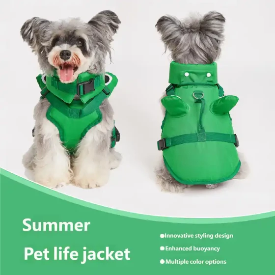 Harness-Style Pet Life Vest: Dog & Cat Swim Jacket