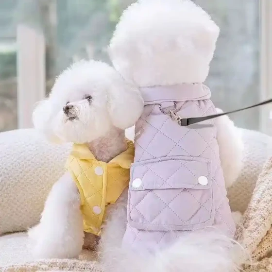 Warm Dog Vest with Built-in Harness
