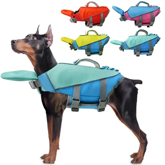 Reflective Dog Swim Vest: Color-Block Pet Life Jacket