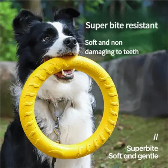 EVA Dog Toy Durable Chew Toy, Dog Frisbee, Interactive Pet Ball, Puppy Teething Ring