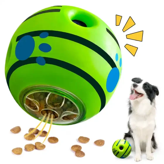 Rolling Squeaky Treat Ball: Interactive Food Dispenser Dog Toy