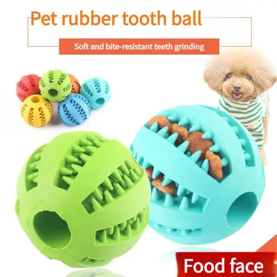 Durable TPR Dog Toy Ball: Treat-Dispensing & Chew Ball for Dogs