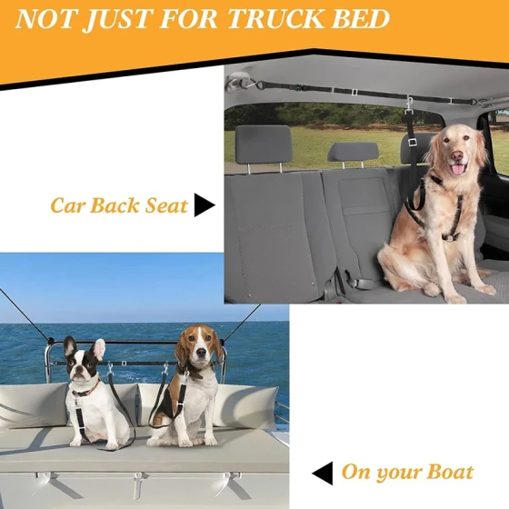 Dual Dog Anti-Pull Car Safety Leash for Back Seats & Trucks