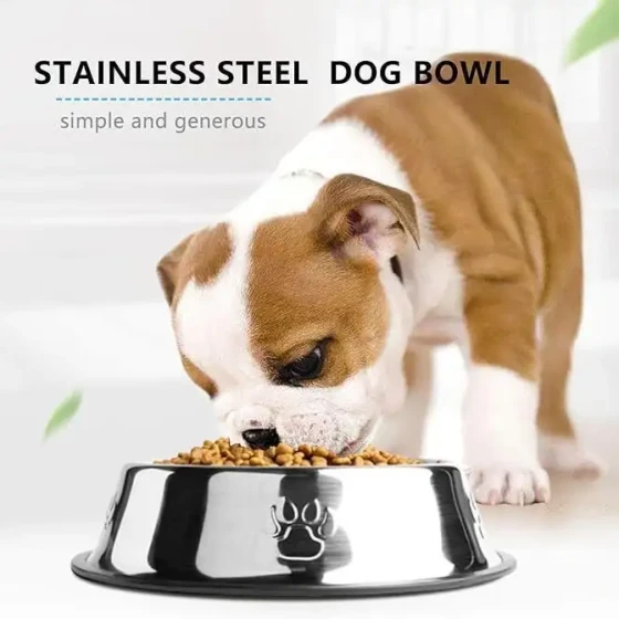 Stainless Steel Dog Bowl: Heavy-Duty Anti-Slip Food Bowl for Large Dogs