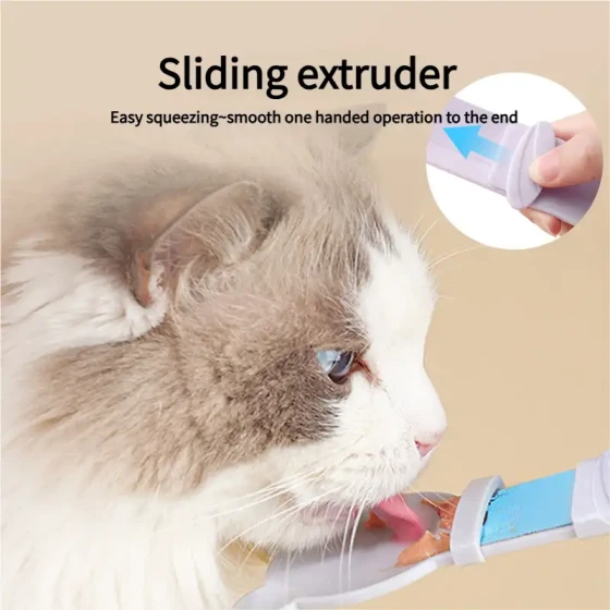 Cat Treat Feeder: Lickable Snack Spoon & Squeezer