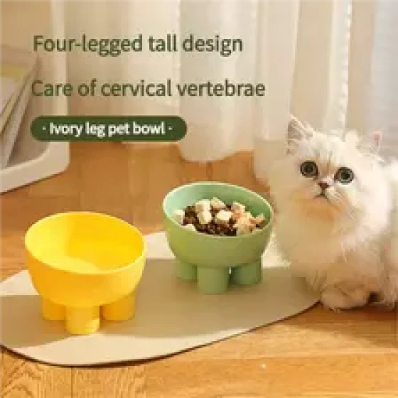 Macaron Color Neck Protection Bowl for Pets, Dog and Cat Food and Water Bowl, Anti-Tip Design