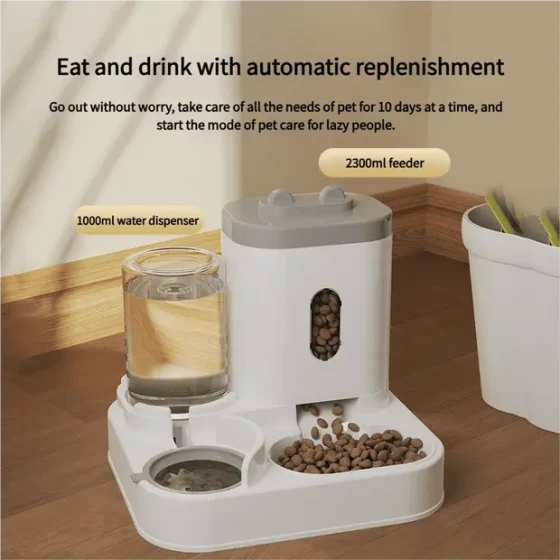 New Automatic Cat Feeder Dog Bowl Pet Bowl Cat Basin 2-in-1 Water Dispenser Cat Bowl Pet Supplies