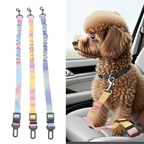 Ombre Pet Car Safety Leash: Retractable Bungee Seat Belt