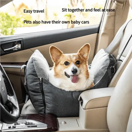 Portable Pet Car Seat Bed for Cats and Dogs – Travel Safety Carrier, Removable & Washable Pet Nest
