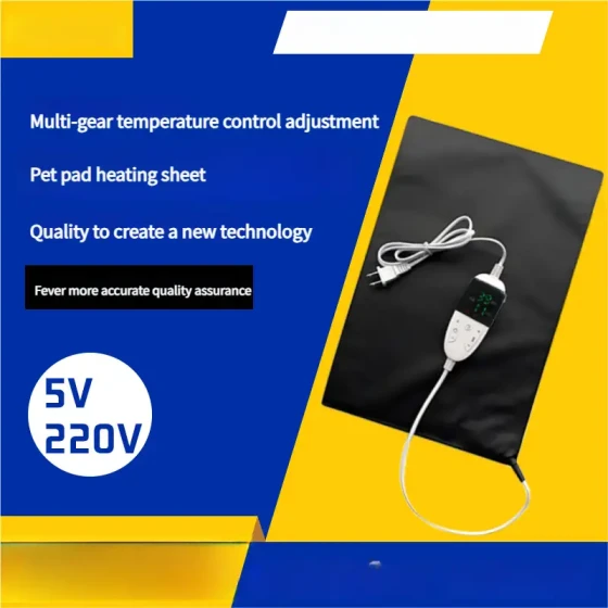 Thermostatic Pet Heating Pad: Multi-Level Timer & Anti-Bite Waterproof Mat