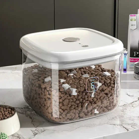Smart Vacuum-Sealed Pet Food Container: Airtight & Moisture-Proof Storage