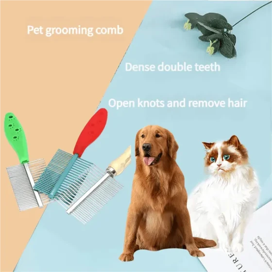 Stainless Steel Pet Comb for Dogs and Cats – Flea and Lice Remover, Grooming and Cleaning Brush, Specialized Pet Hair Comb
