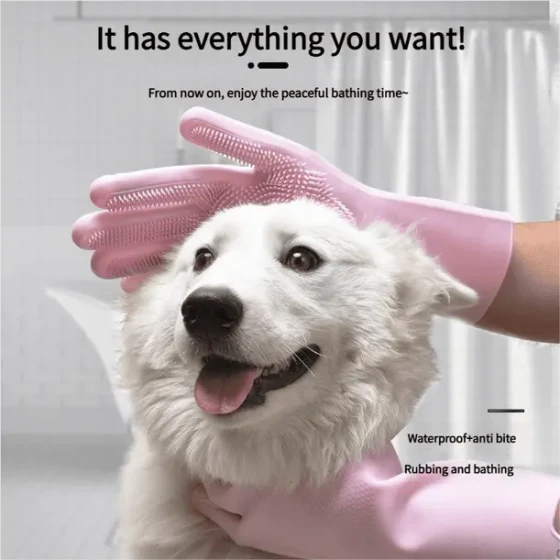 Pet Bathing Glove – Thickened Anti-Scratch & Bite Resistant Brush Glove for Dogs and Cats