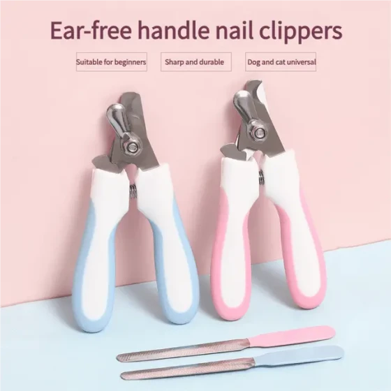 Pet Nail Clippers for Dogs, Alloy Blade, Rabbit Ear Handle with File, Cat Nail Scissors Tool