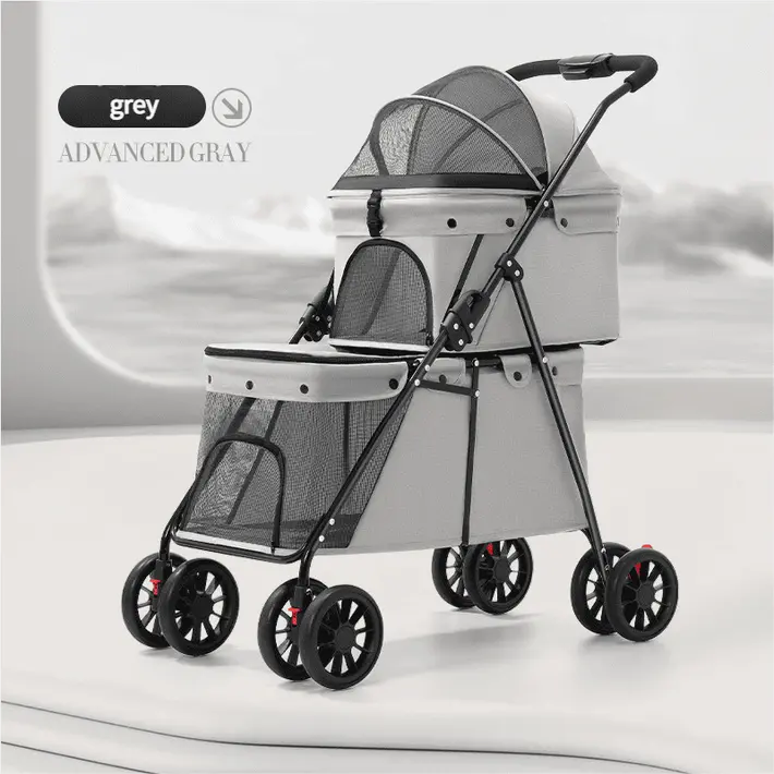 Double-decker-pet-stroller-grey-901-1108-2