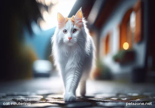 Tabby cat Elizabeth collar neutering