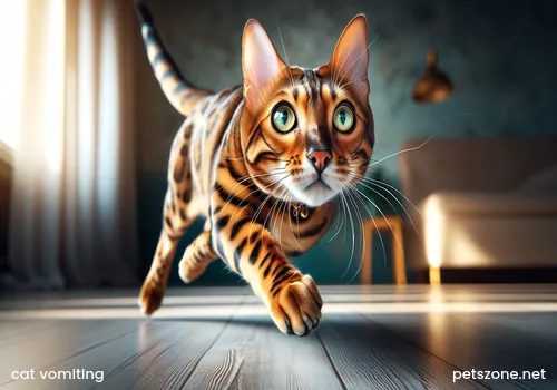 The cat vomited a lot after being brought back from the pet store