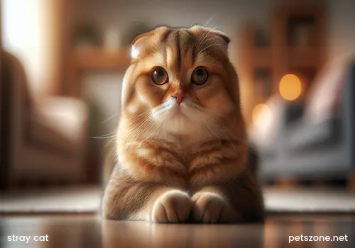 Stray cat recognizing owner