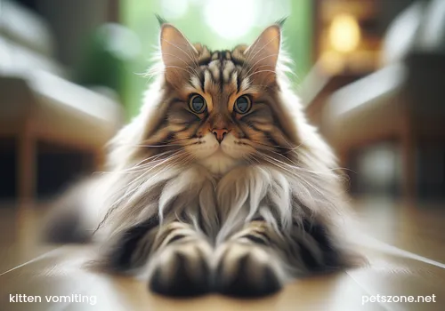 Cat vomits as soon as it eats, but spirit is still good (Cat vomits as soon as it eats, but spirit is still good)