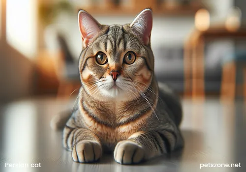 White Persian cat pet in a warm home