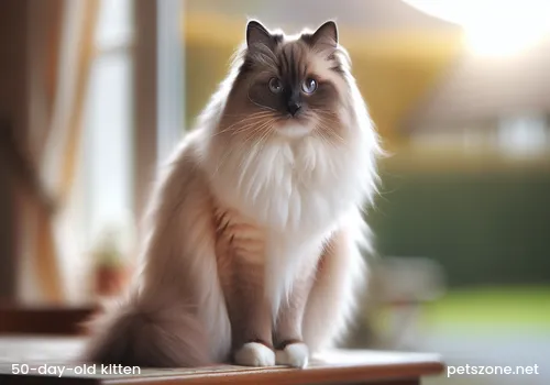 Can a 50-day-old kitten eat dry cat food