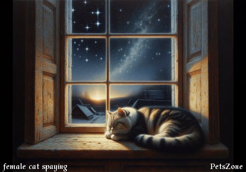 How long does it take for a female cat to recover after spaying