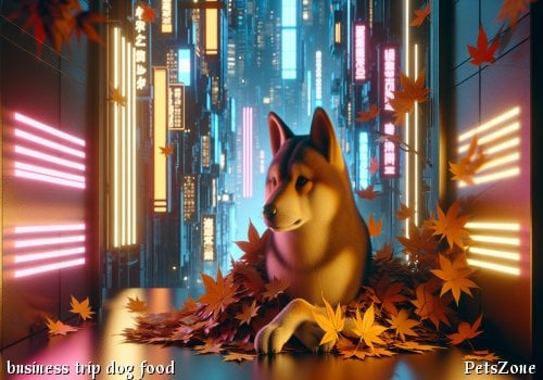 If going on a business trip, how much dog food should be poured for the dog?