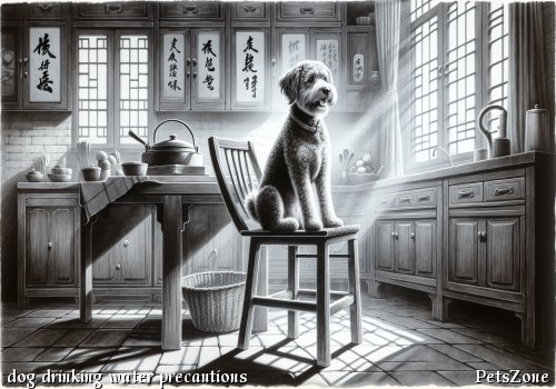 What are the precautions for dogs drinking water?